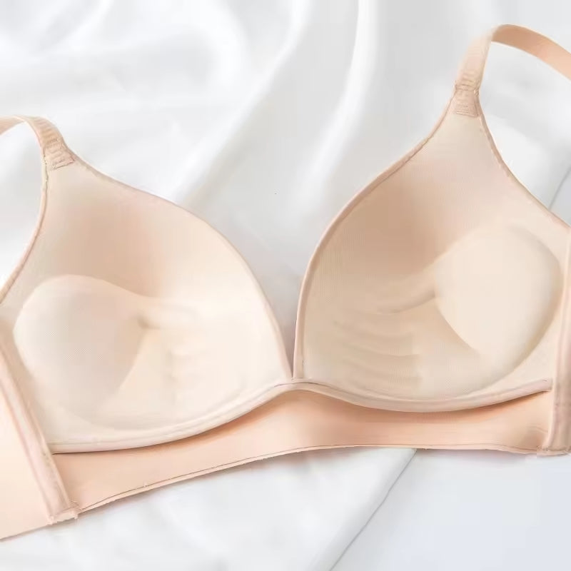 Rahat ve Şık Japon Tarzı Sütyen - Kablosuz, Parlak Kumaş, Dikişsiz Bralette